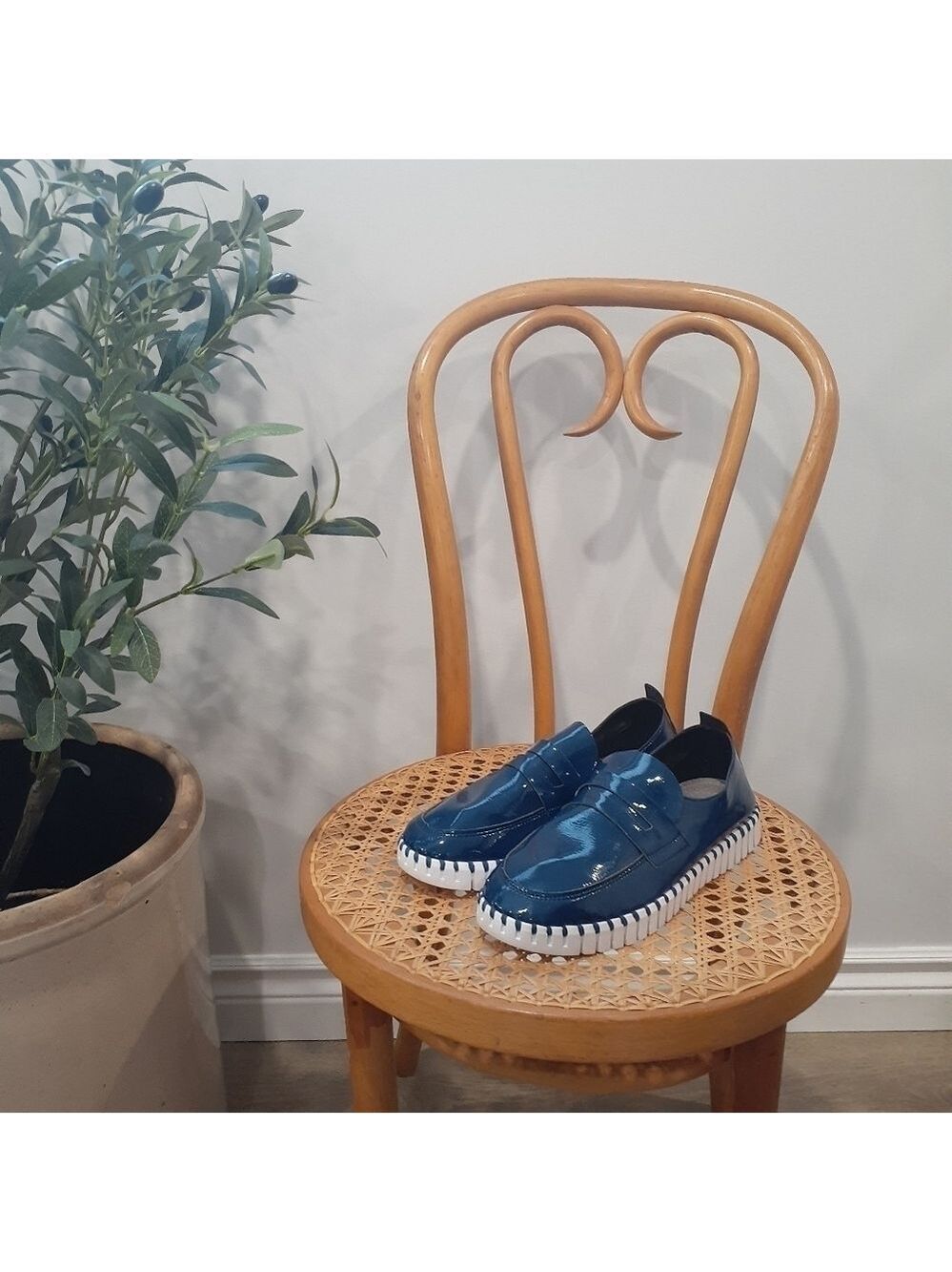 Ilse Jacobsen Hornbaek Tulip Loafer Flat Blue Patent Size 41